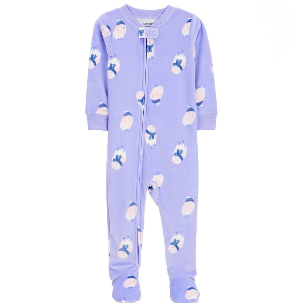 Carter's Lavender Penguin Print Footie